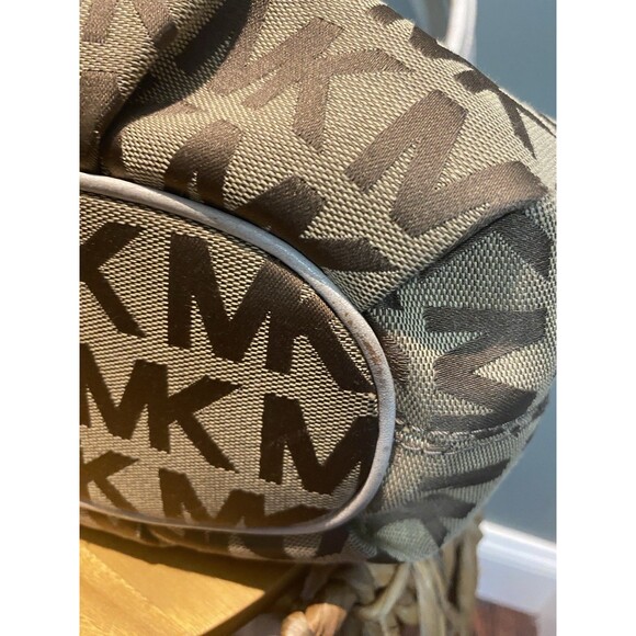 MICHAEL Michael Kors Purse Marina Signature Jacquard Drawstring Tassel HOBO Genu - Picture 10 of 16